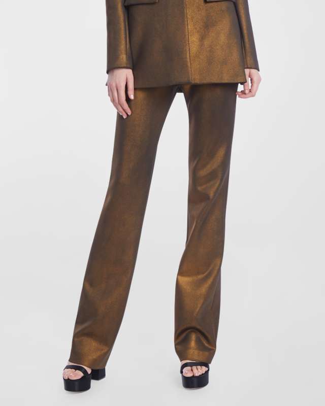 Straight-Leg Foiled Scuba Pants